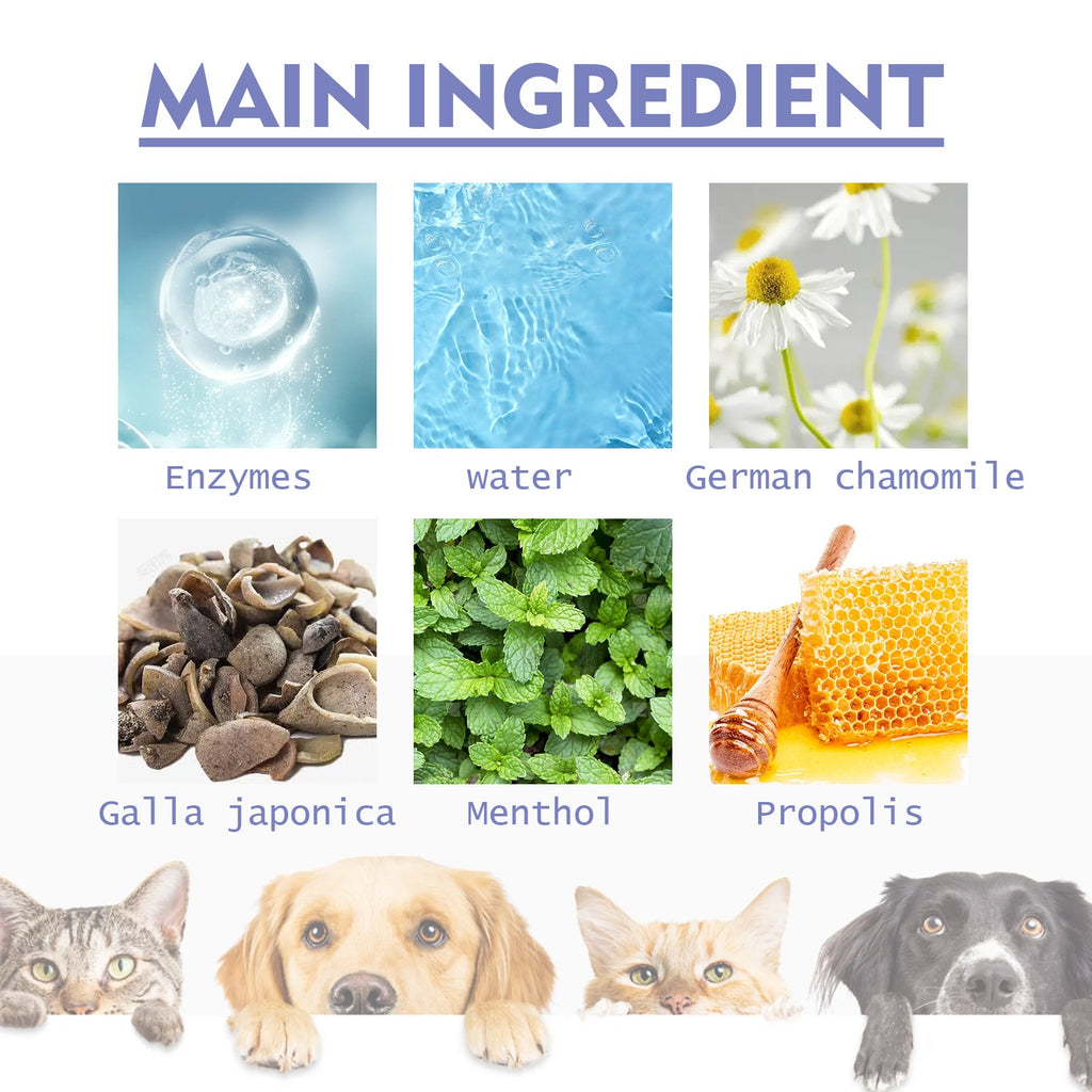 Tooth Cleaning Spray For Cats And Dogs, Remove Tooth Stains Fresh Breath Pets Oral Care Spray