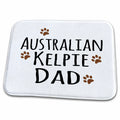3dRose Australian Kelpie Dog Dad - Doggie by breed - muddy brown... - Dish Drying Mats (ddm-153850)