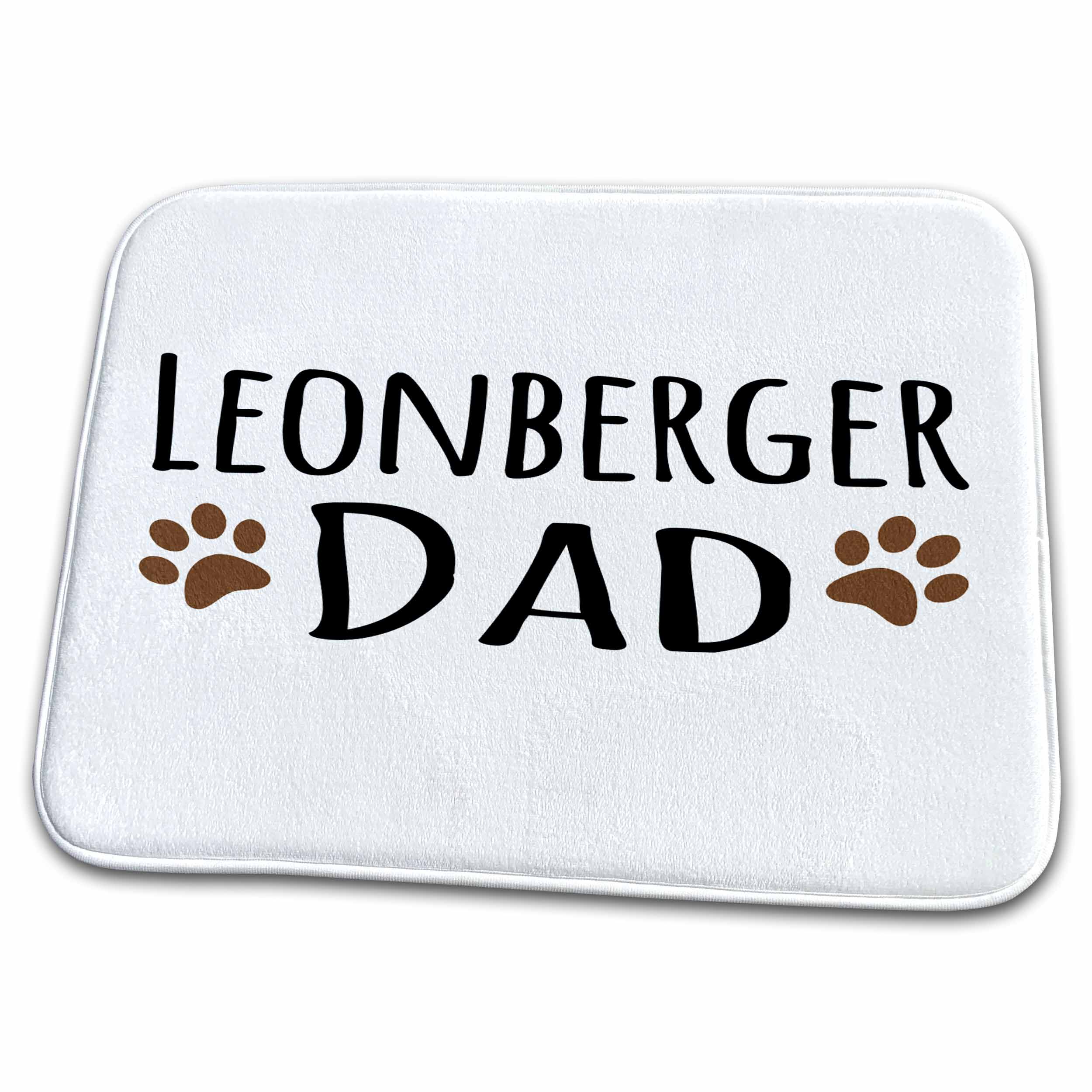 3dRose Leonberger Dog Dad - Doggie by breed - brown muddy paw... - Dish Drying Mats (ddm-153940)